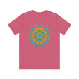 Colorful and intricate mandala design tee promoting spiritual peace and harmony