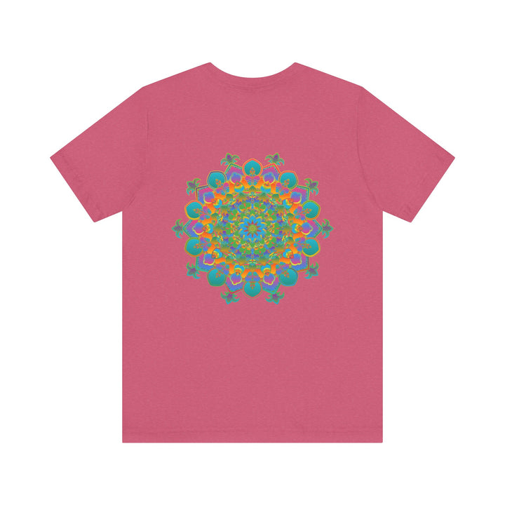 Colorful and intricate mandala design tee promoting spiritual peace and harmony