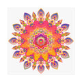 Vibrant Floral Mandala Fine Art Poster — Boho Wall Decor for Living Room & Meditation
