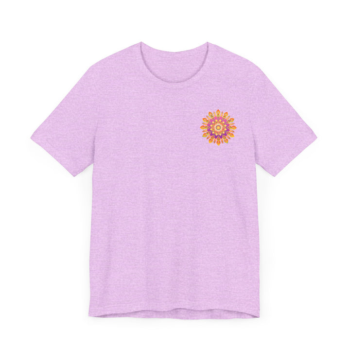 A colorful and intricate mandala design T-shirt symbolizing peace and harmony