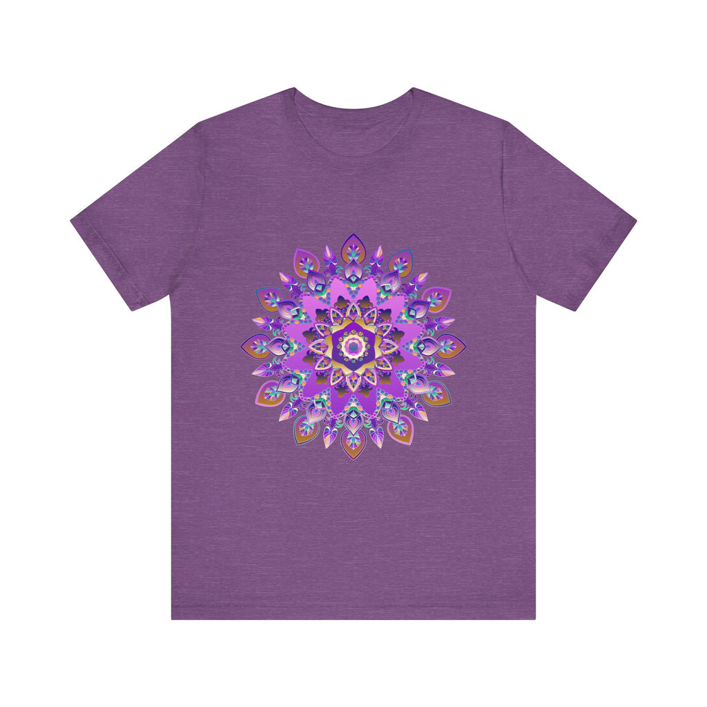 Beautiful purple and gold mandala tee featuring spiritual art design