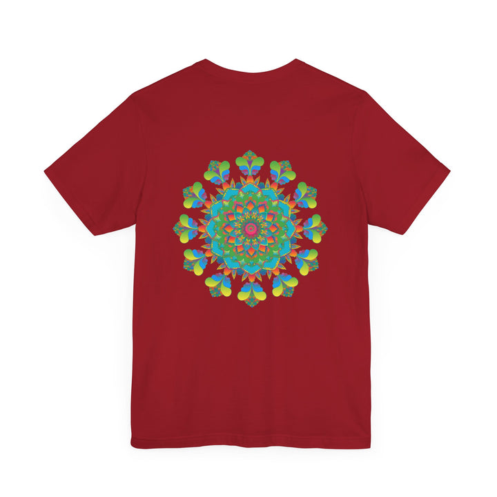 Colorful psychedelic mandala t-shirt with spiritual vibes and intricate design