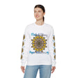 First Year Wedding Anniversary Gift Unisex Heavy Blend™ Crewneck Sweatshirt with 'First of Many, Paper Anniversary' design