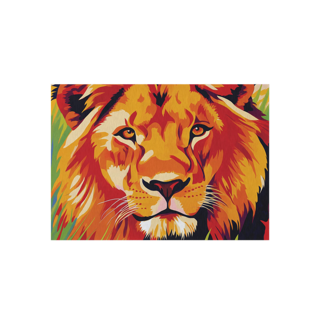 Lion Face Outdoor Rug – Vibrant Wildlife Doormat for Patio &amp; Porch