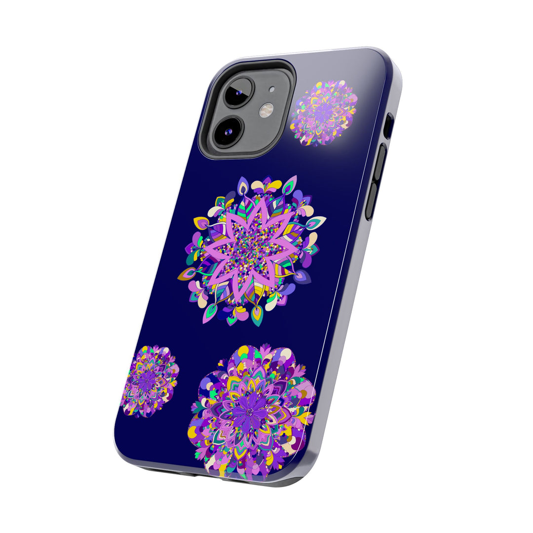 Hand Drawn Mandala Art Purple Shades Phone Case - Durable, Shock Absorbent, and Stylish Protective Cover for Phones