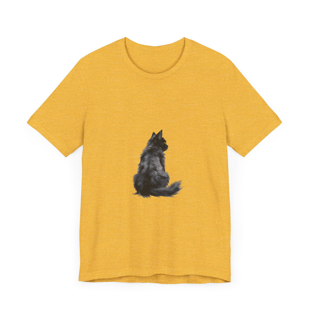 Soft and comfortable black cat silhouette graphic t-shirt for cozy days