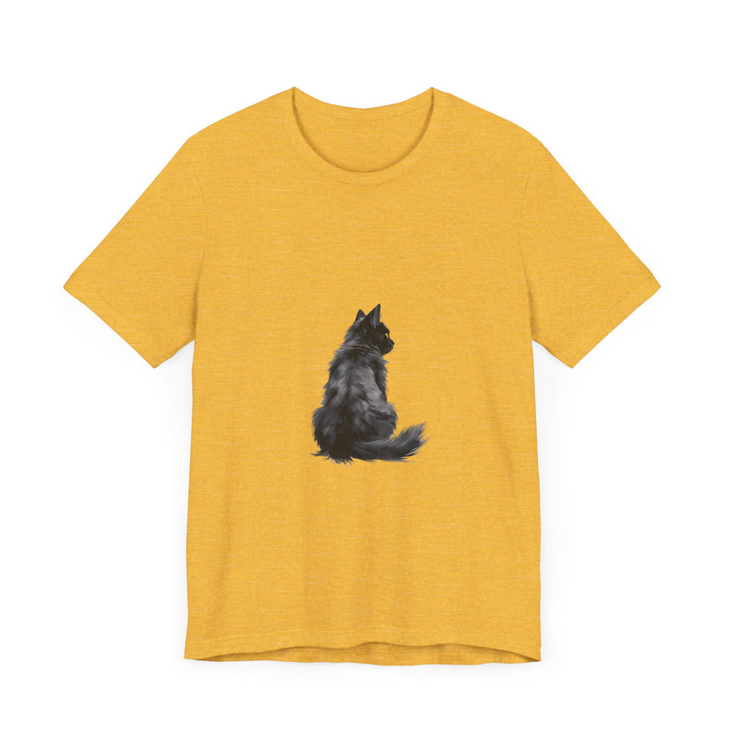 Soft and comfortable black cat silhouette graphic t-shirt for cozy days