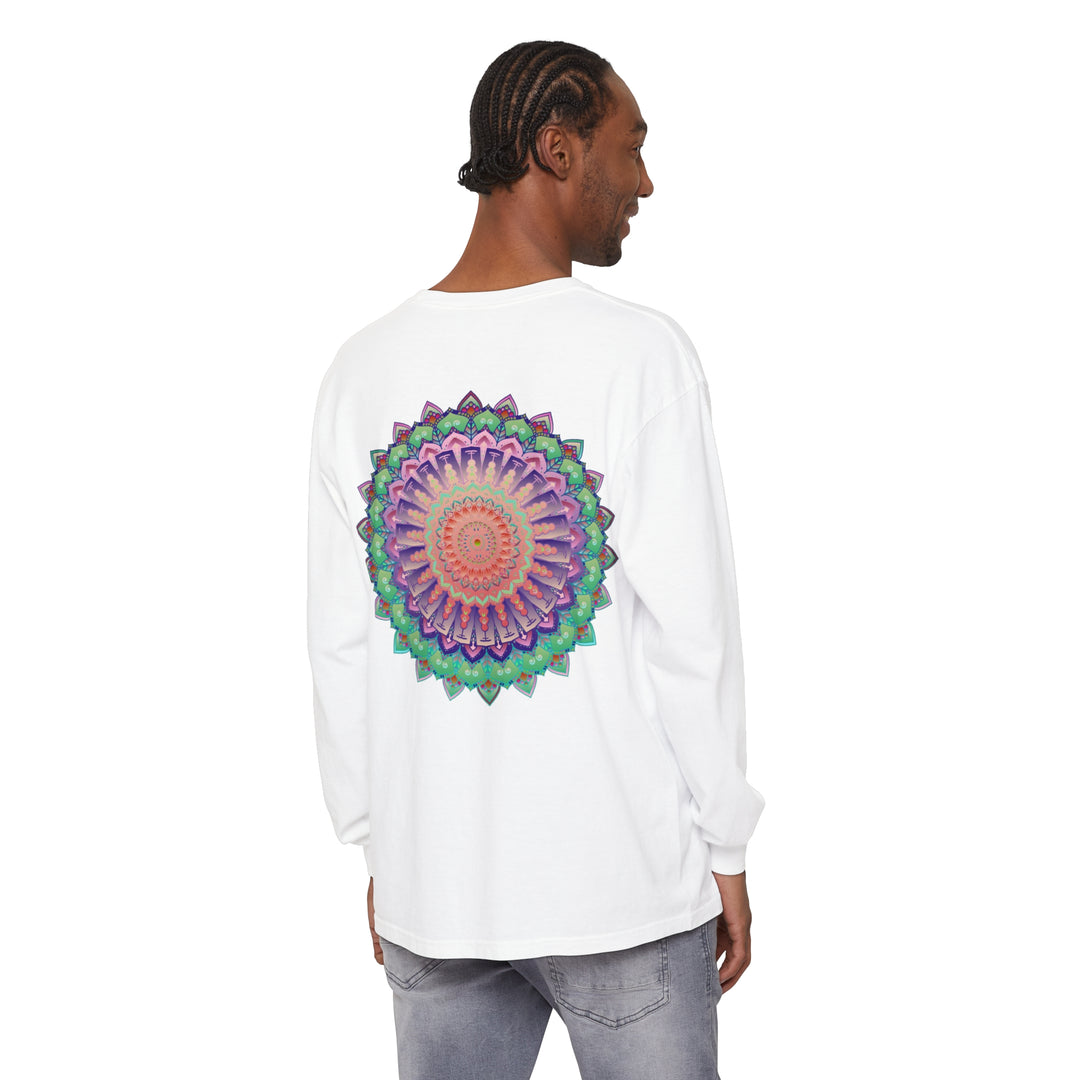 Colorful and intricate mandala design long sleeve t-shirt for all genders