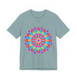 Colorful Mandala T-Shirt featuring vibrant psychedelic art design on cotton fabric