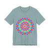 Colorful Mandala T-Shirt featuring vibrant psychedelic art design on cotton fabric