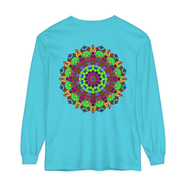 Colorful Mandala Unisex Long Sleeve T-Shirt with eye-catching and unique mandala pattern