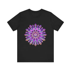 Beautiful purple and gold mandala tee featuring spiritual art and intricate design