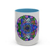 Beautiful mandala design mug featuring vibrant colors and peaceful artwork for a calming and stylish beverage experience
