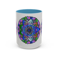 Beautiful mandala design mug featuring vibrant colors and peaceful artwork for a calming and stylish beverage experience