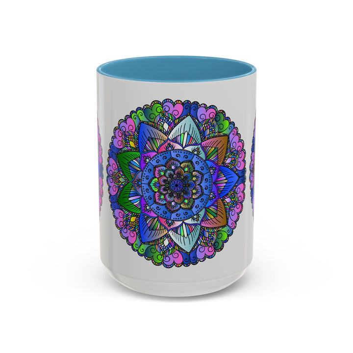 Beautiful mandala design mug featuring vibrant colors and peaceful artwork for a calming and stylish beverage experience