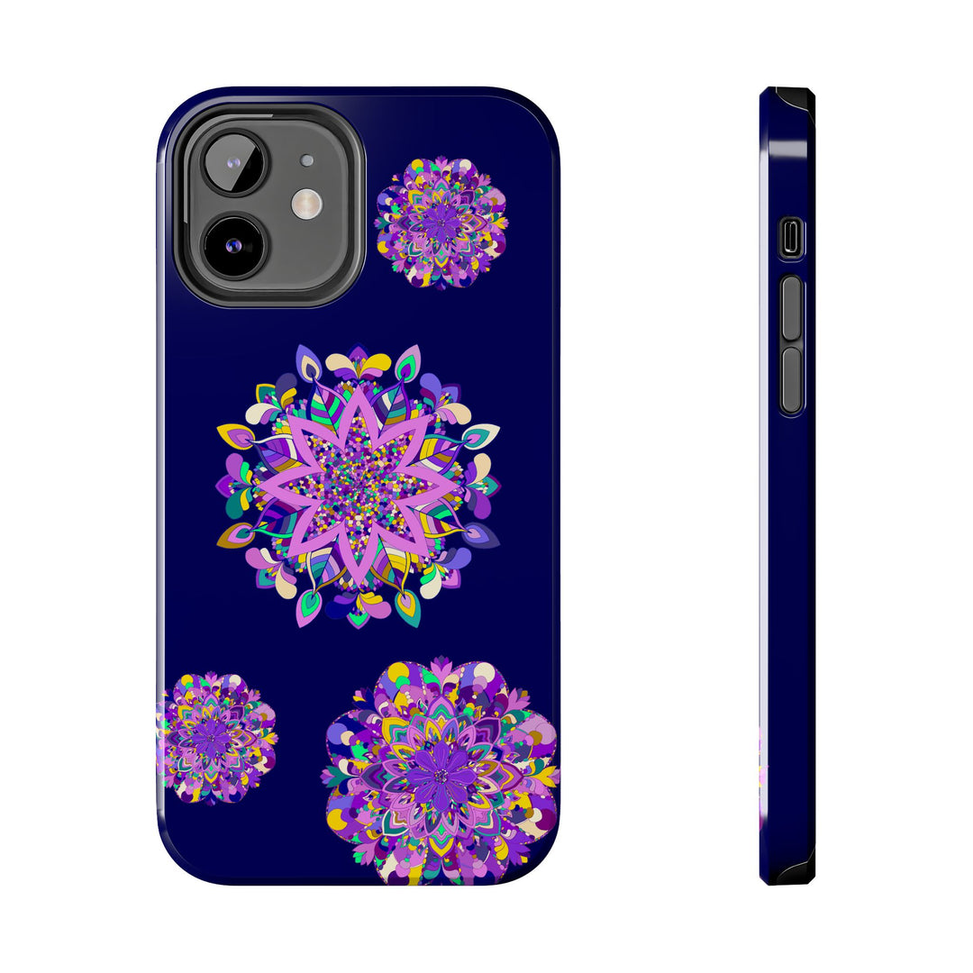 Hand Drawn Mandala Art Purple Shades Phone Case - Durable and Shock Absorbent, stylish and protective smartphone cover with intricate mandala design in shades of purple