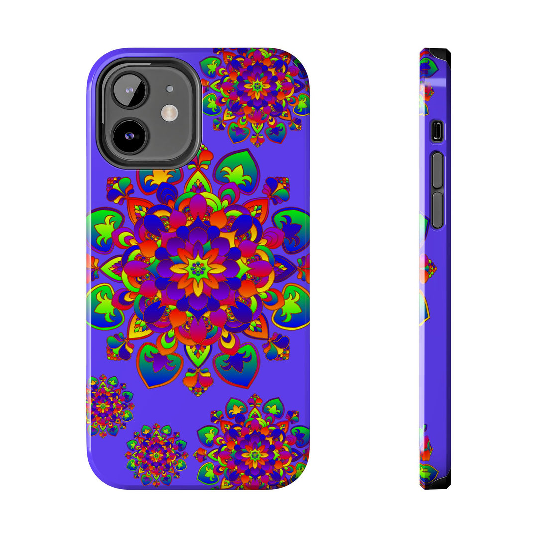 Colorful hand-drawn mandala rainbow design phone case for ultimate protection and style