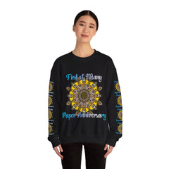 First Year Wedding Anniversary unisex sweatshirt, made of heavy blend material, with First of Many, Paper Anniversary design