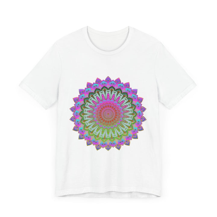 Vibrant Mandala T-Shirt featuring a colorful and intricate design, perfect for adding a pop of style to any outfit