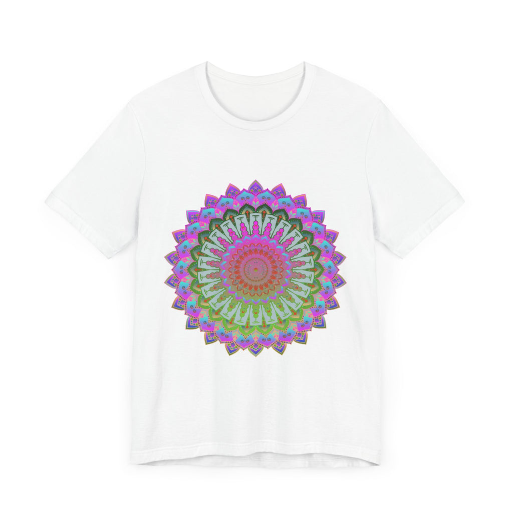 Vibrant Mandala T-Shirt featuring a colorful and intricate design, perfect for adding a pop of style to any outfit