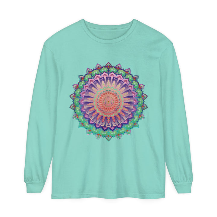 Colorful and intricate mandala design long sleeve t-shirt for men and women