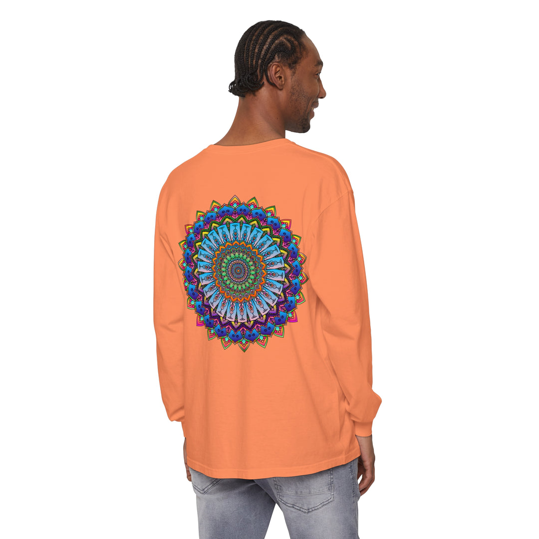 Long sleeve t-shirt for both men and women with vibrant mandala print