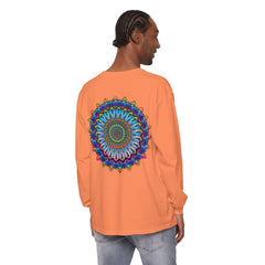 Long sleeve t-shirt for both men and women with vibrant mandala print