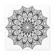 Beautiful handcrafted black and white mandala art on matte canvas, stretched and ready to hang on your wall, 125 inches thick