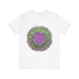Vibrant Mandala Tee featuring Colorful Geometric Art design, perfect for adding a pop of color to any outfit