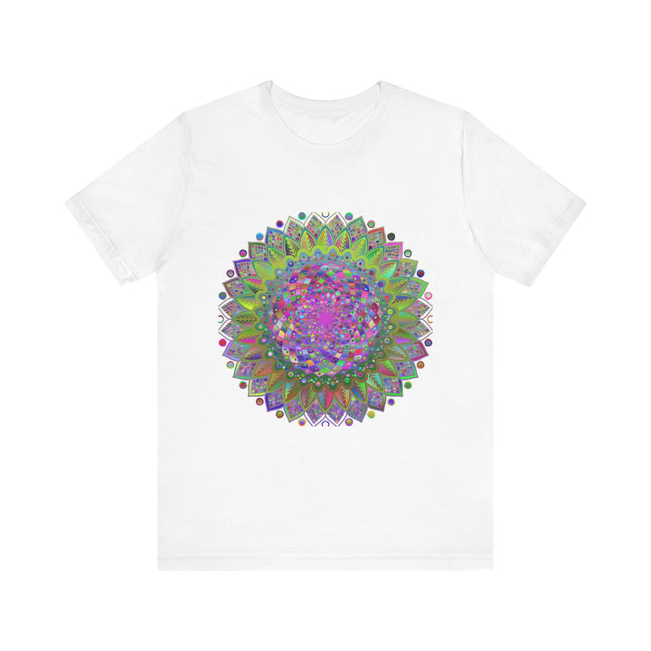 Vibrant Mandala Tee featuring Colorful Geometric Art design, perfect for adding a pop of color to any outfit