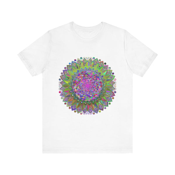 Vibrant Mandala Tee featuring Colorful Geometric Art design, perfect for adding a pop of color to any outfit