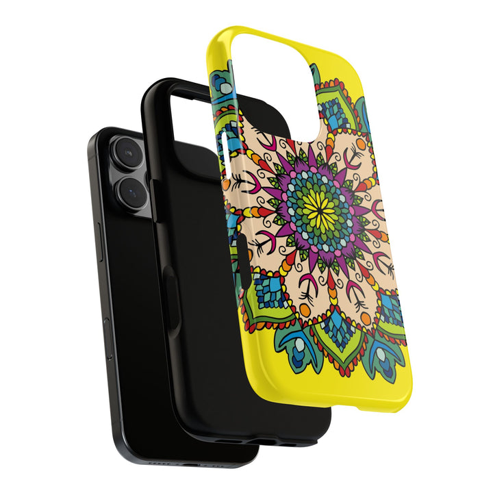 Intricate Floral Yellow Phone Case for Bold Protection and Style