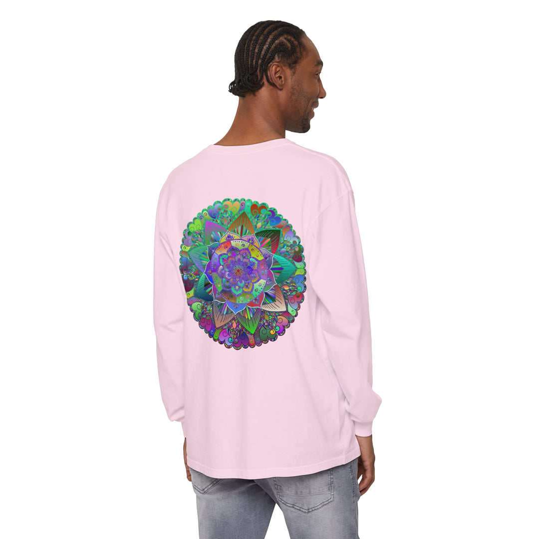 Colorful and intricate mandala design long sleeve unisex t-shirt for vibrant style