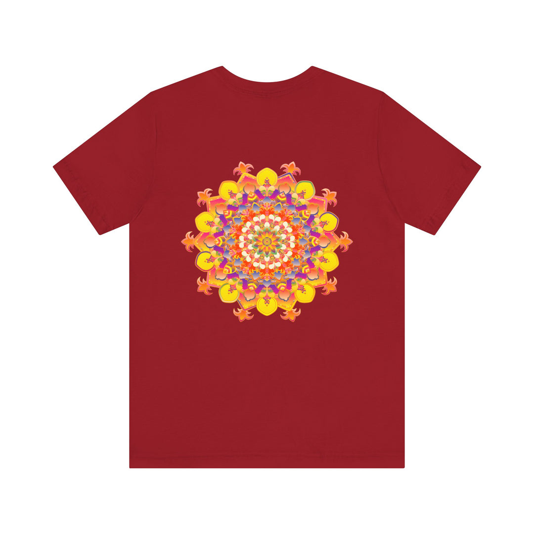 Colorful and intricate mandala design on a soft, comfortable tee promoting spiritual peace and harmony