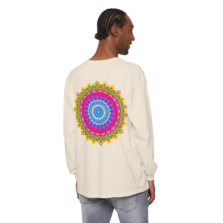 Colorful mandala design long sleeve t-shirt for all genders