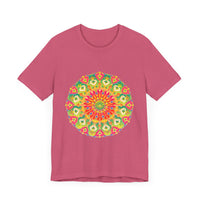 Vibrant Mandala Tee featuring a colorful and intricate design inspired by traditional Indian art, perfect for adding a pop of color to your wardrobe