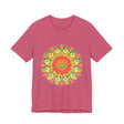Vibrant Mandala Tee featuring a colorful and intricate design inspired by traditional Indian art, perfect for adding a pop of color to your wardrobe