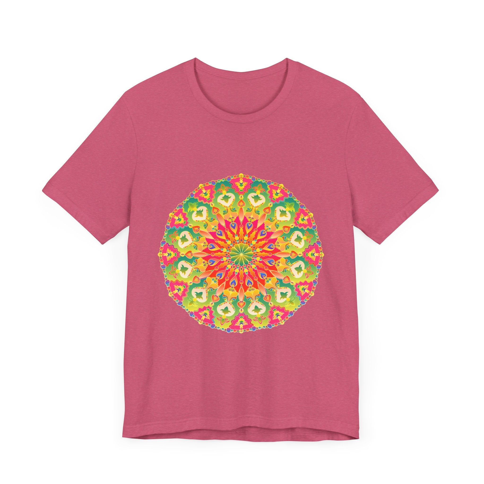 Vibrant Mandala Tee featuring a colorful and intricate design inspired by traditional Indian art, perfect for adding a pop of color to your wardrobe