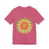 Vibrant Mandala Tee featuring a colorful and intricate design inspired by traditional Indian art, perfect for adding a pop of color to your wardrobe