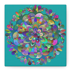Colorful Floral Mandala Matte Canvas Wall Art — Stretched 1.25"