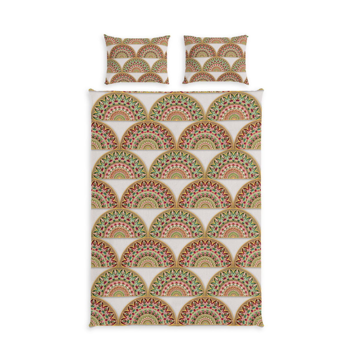 Cotton Bed Set – Vintage Boho Fan Pattern Bedding