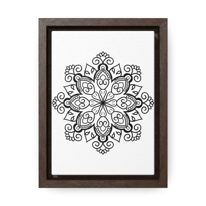 Mandala Handmade Art - Black & White Wall Art - Gallery Canvas Wraps, Vertical Frame 2