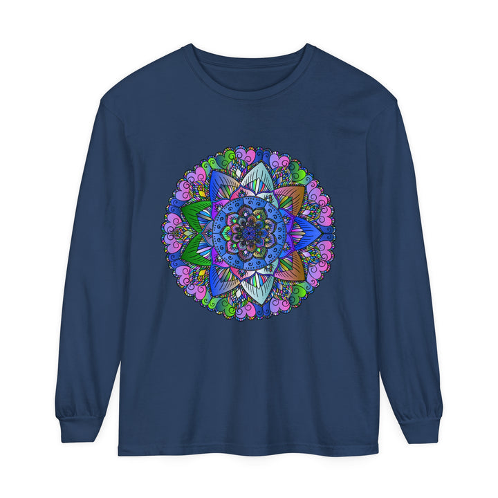 Colorful and intricate mandala design long sleeve t-shirt for all genders