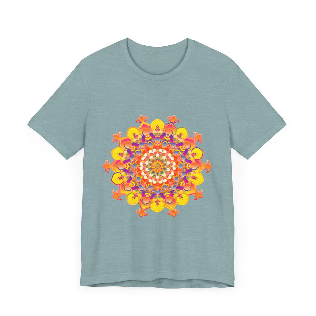 Vibrant Mandala Tee featuring a colorful and intricate design, perfect for adding a pop of color to your wardrobe