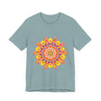 Vibrant Mandala Tee featuring a colorful and intricate design, perfect for adding a pop of color to your wardrobe