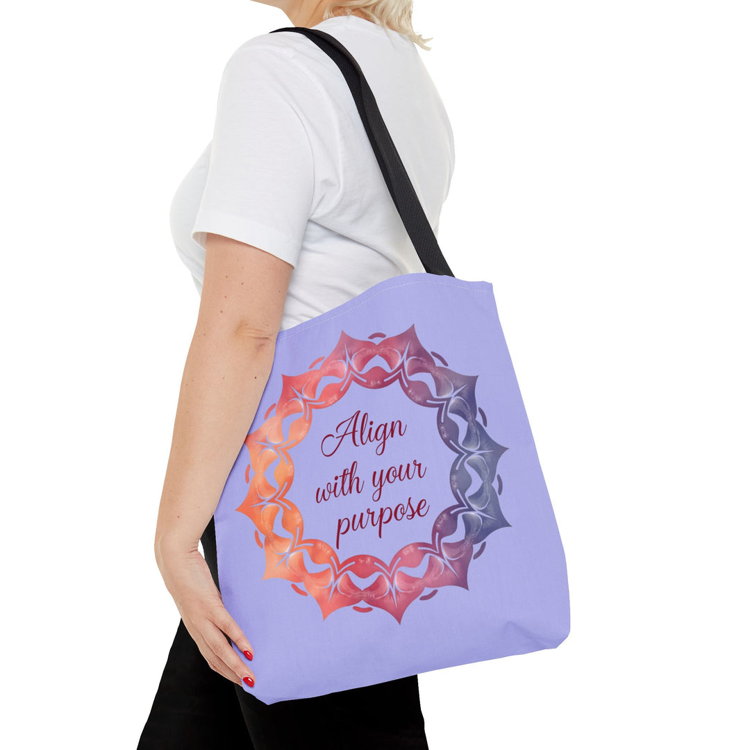 Vibrant and stylish Mandala Tote Bag in orange and purple shades, perfect for everyday use