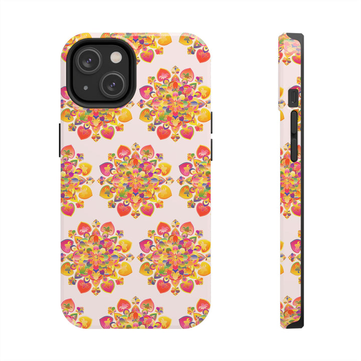 Phone Case - Hand-Drawn Mandala Art - Light Pink Long Description 18