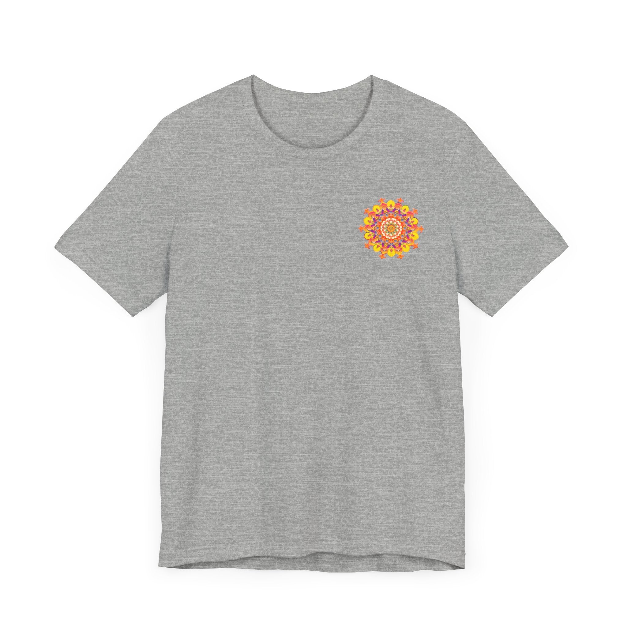 Beautiful and colorful Vibrant Mandala Tee representing spiritual peace and harmony, perfect for meditation and yoga practices