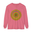 Vibrant mandala long sleeve t-shirt in red and blue for men and women