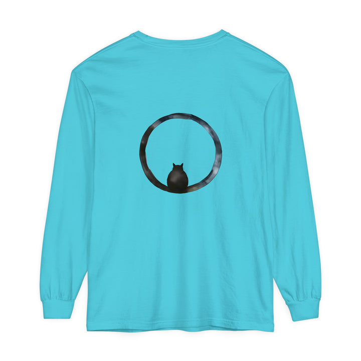 Mystifying Sphere Unisex Long Sleeve T-Shirt in black and white